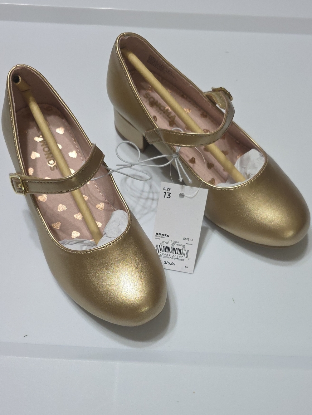 Sonoma Girls Gold Mary Jane Dress Shoes